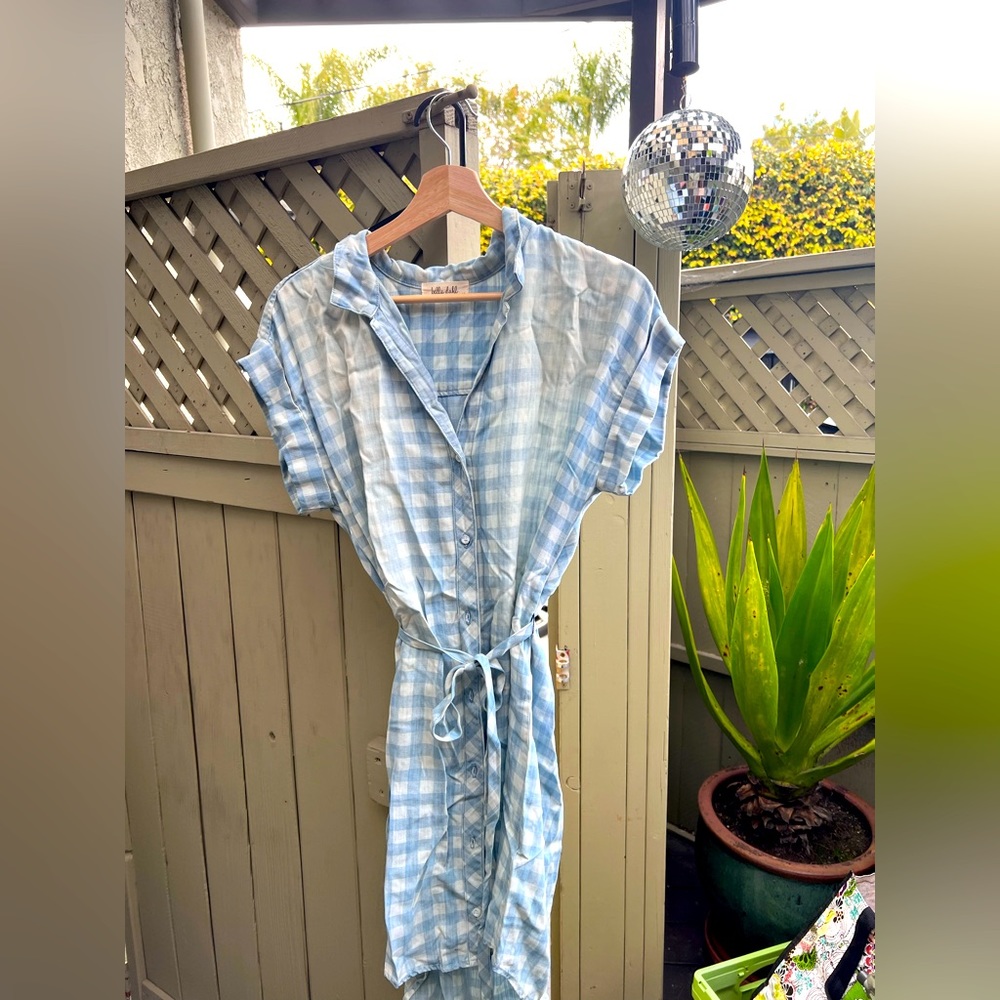 gingham button dress. So soft! Really good quality